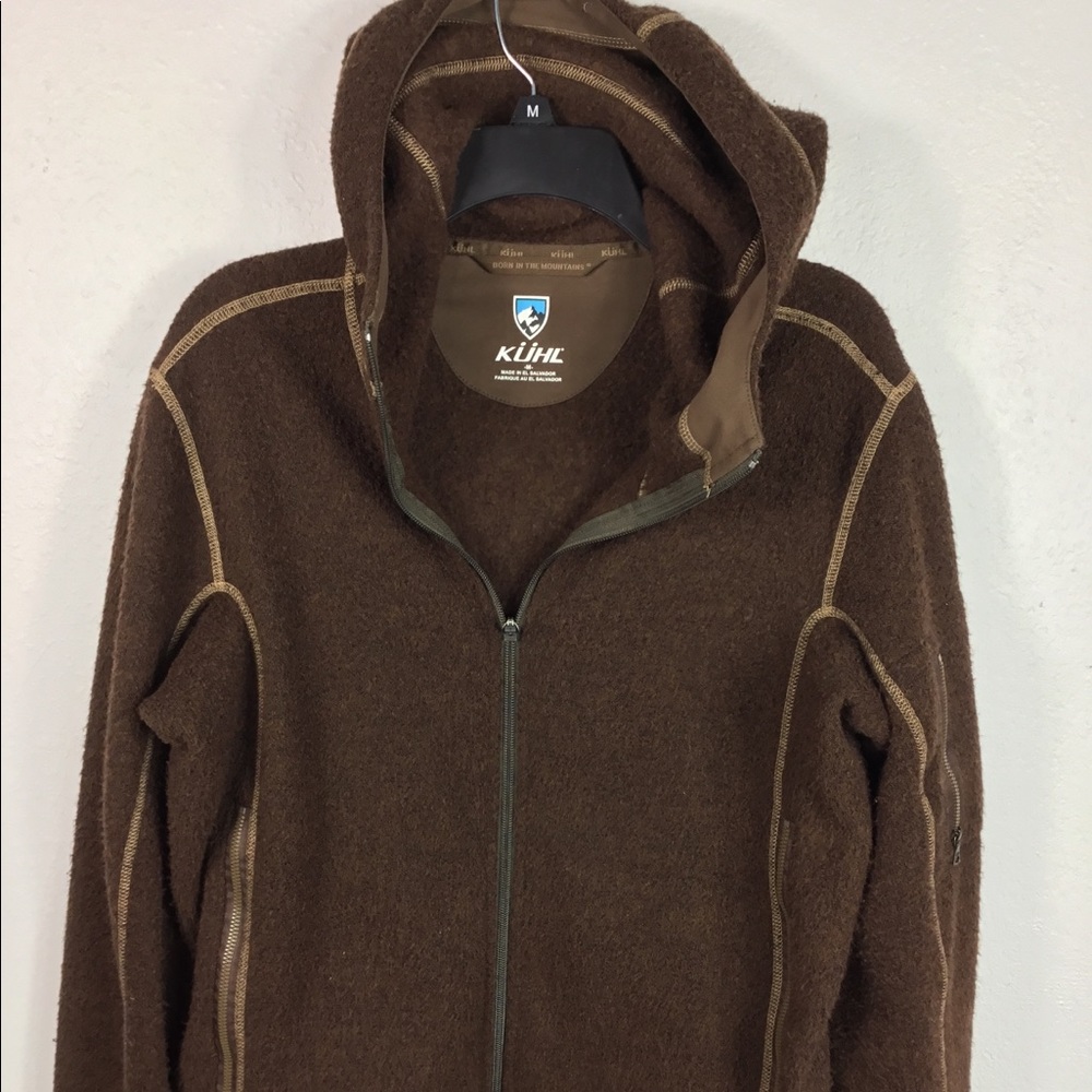 Men’s Kuhl Alpaca Jacket Alpaca Fleece Hood SZ M